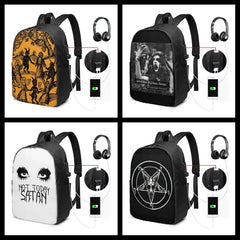 Satan Backpack USB Dance w/ The Devil Student Bag Multifunction