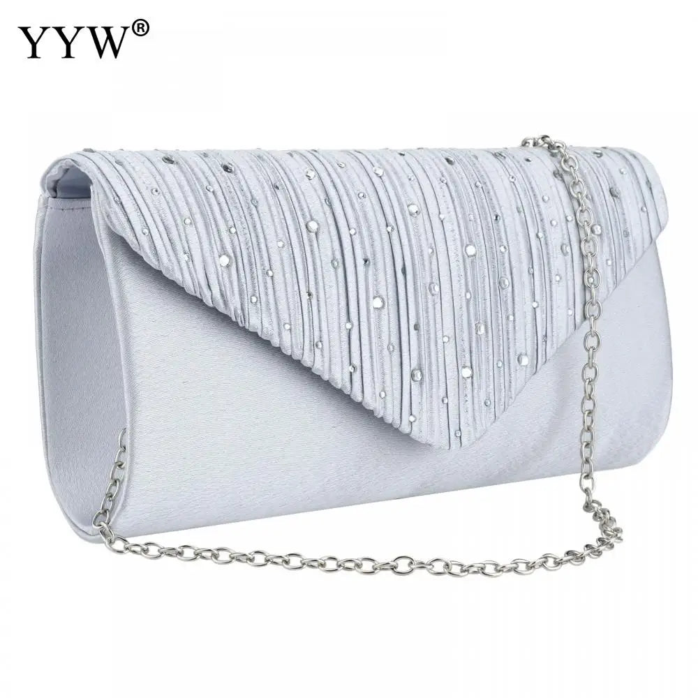 Satin Envelope Bag Evening Party Clutch Female Chain Handbags Shoulder Purse