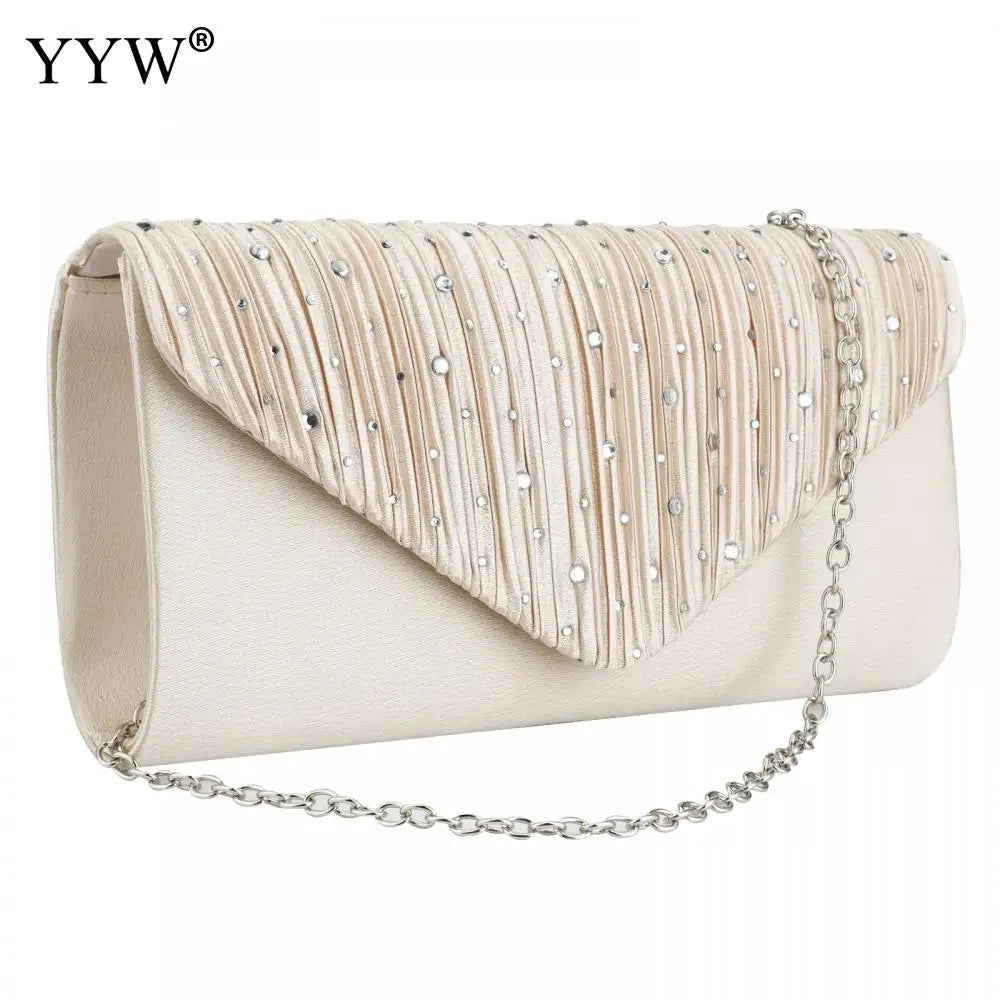 Satin Envelope Bag Evening Party Clutch Female Chain Handbags Shoulder Purse