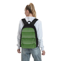 Scandinavian Green Knit Backpacks Men's Waterproof Reusable Bag