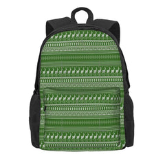 Scandinavian Green Knit Backpacks Men's Waterproof Reusable Bag