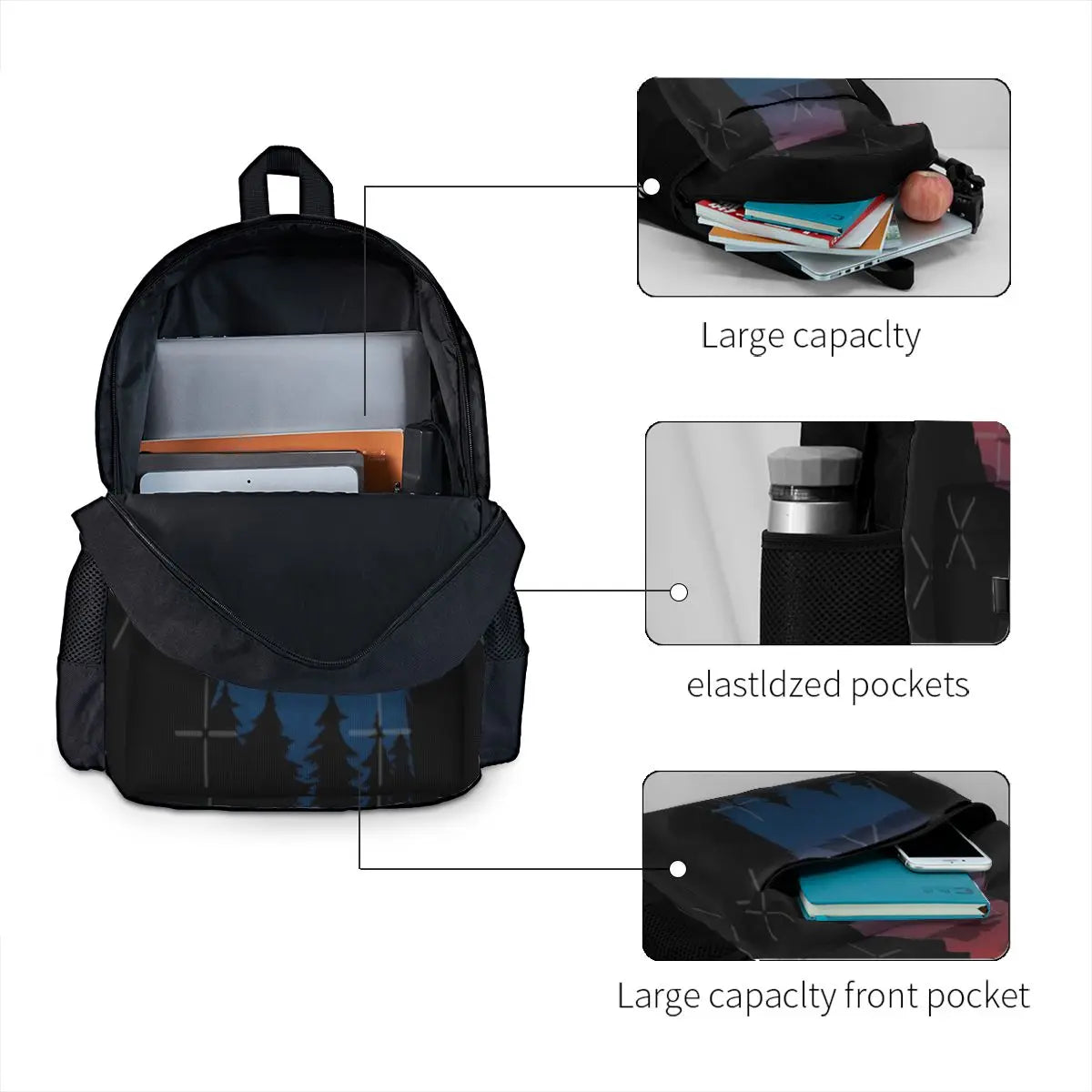 Howling Wolf Backpack Men's Women's Bag Pack Travel Outdoor Gear