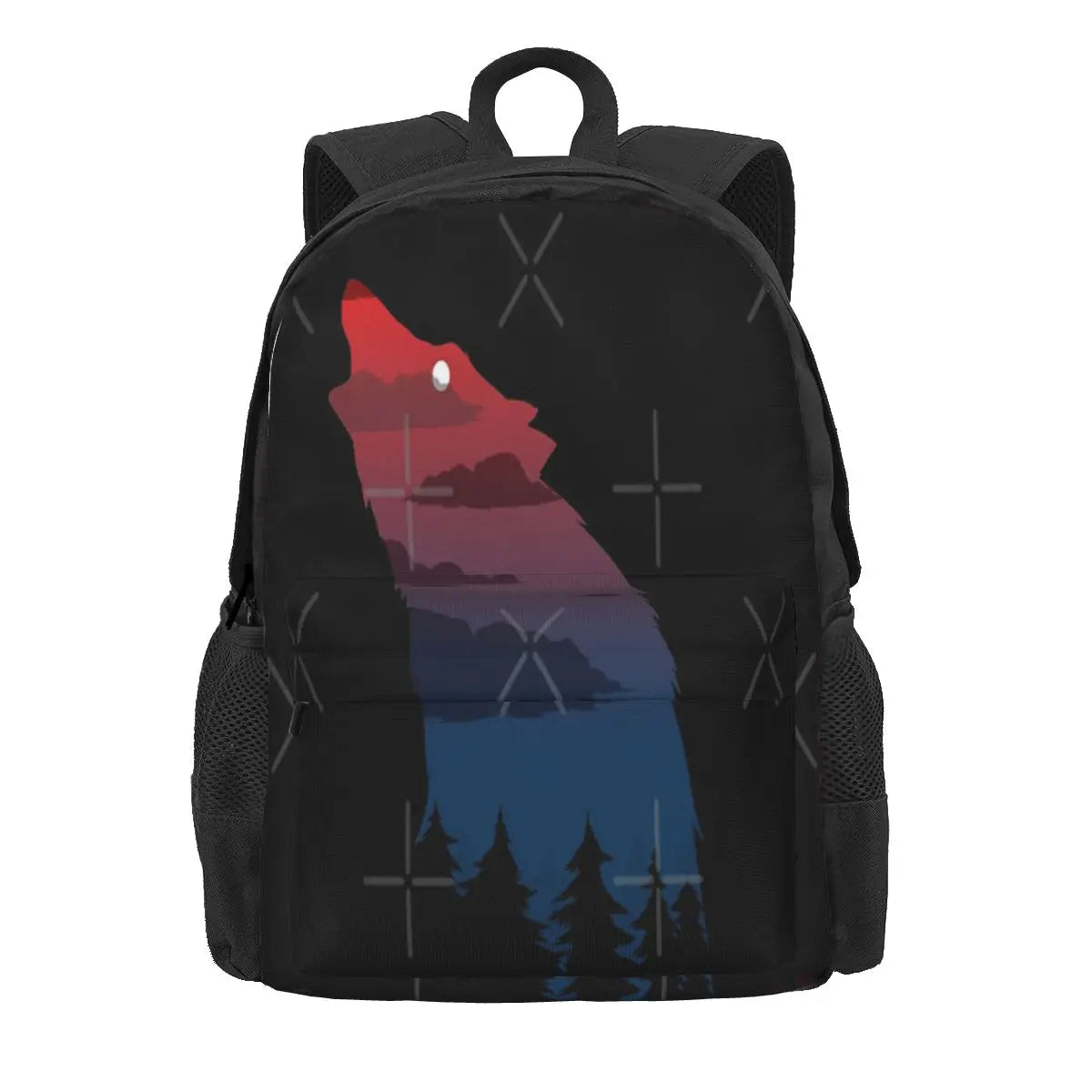 Howling Wolf Backpack Men's Women's Bag Pack Travel Outdoor Gear