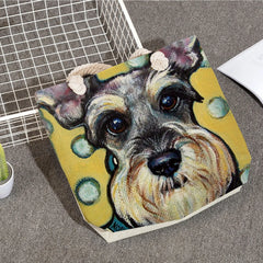 Custom Schnauzer Dog Painting Handbag Lady Shoulder Bag
