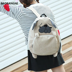 Corduroy Animal Fox and Dog Shape School Backpack for Teenagers Girls