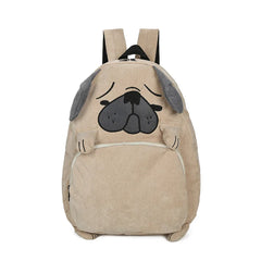 Corduroy Animal Fox and Dog Shape School Backpack for Teenagers Girls