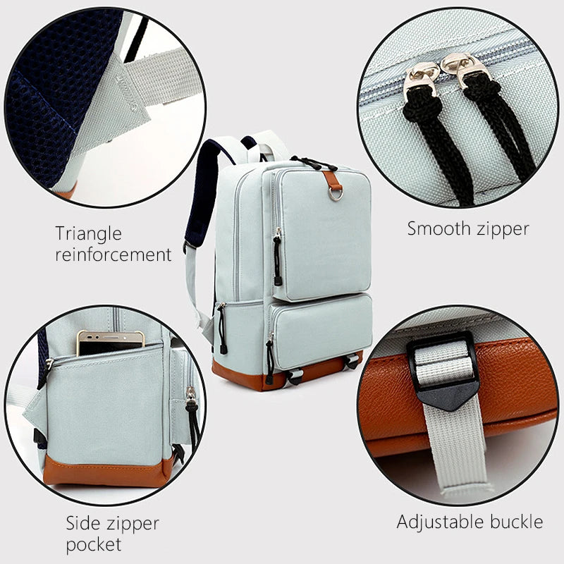 Canvas Laptop Bag 15.6 Inch Travel Backpack