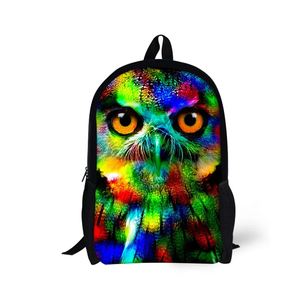 Animal Cat Printing School Backpack Set for Teenage Boys Girls