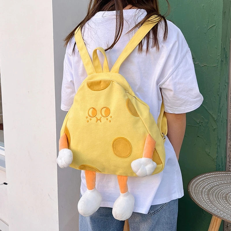 Cheese Schoolbag Student Daypack Female Book Bags Travel Daypack