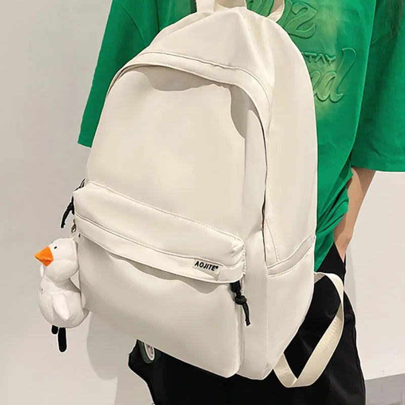Waterproof Nylon School Backpack for Teenage Girls Women