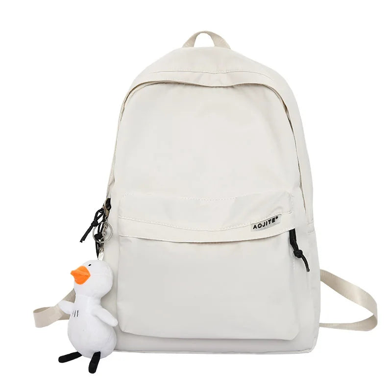 Waterproof Nylon School Backpack for Teenage Girls Women