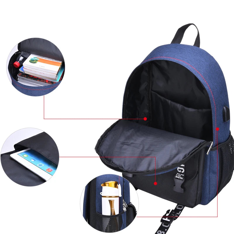School Backpack With USB Large Capacity Girls School Bags For Teenage Children