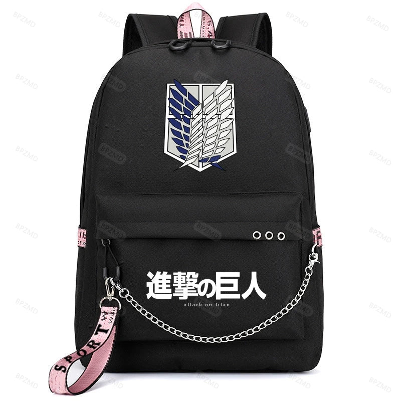 School Backpack for Girls Boys Teens Children Students Book Bags USB Canvas