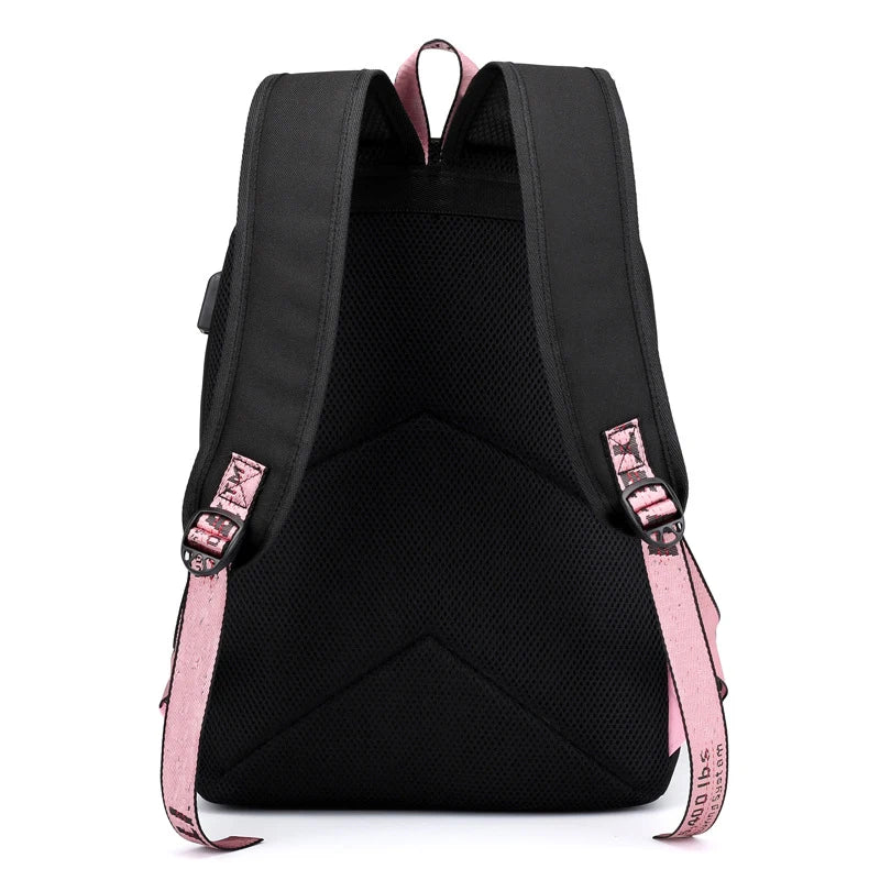 School Backpack for Girls Boys Teens Children Students Book Bags USB Canvas