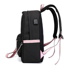 School Backpack for Kids Teens Students USB Canvas
