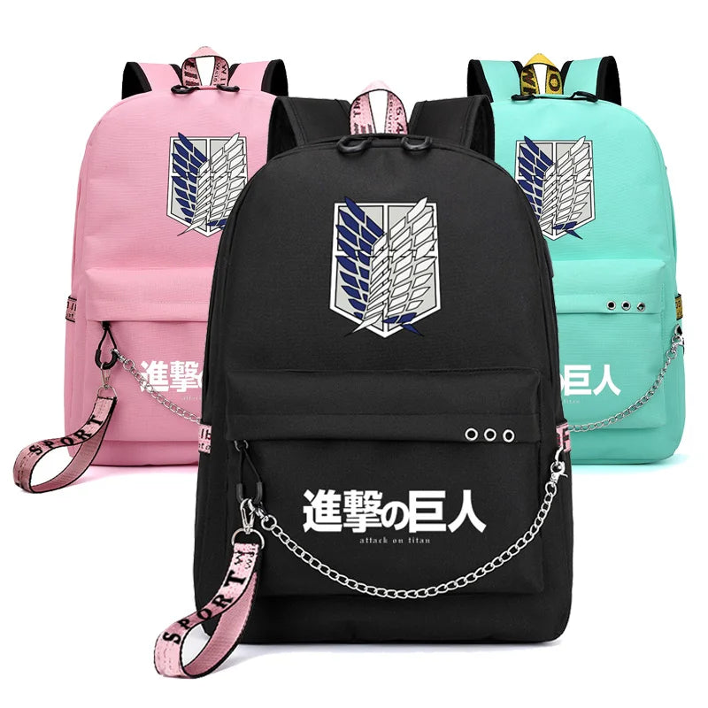 School Backpack for Kids Teens Students USB Canvas