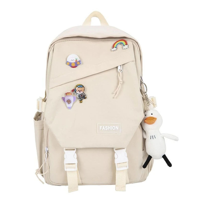 Nylon School Backpack for Teen Girls Women Ladies Casual Travel Bags