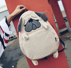 Corduroy Animal Fox Dog Shape Student Backpack