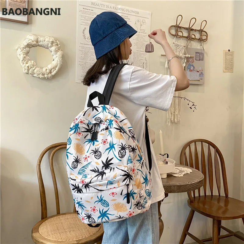 Graffiti Printing Women's Backpack School Bag for Girl Teenage Female