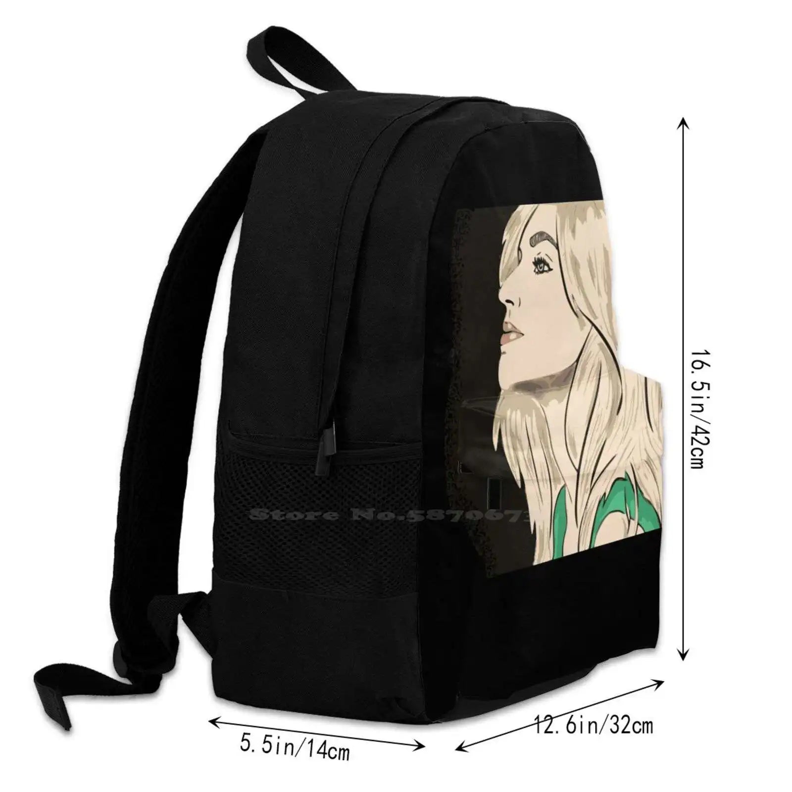 School Bag Big Capacity Backpack Laptop 15 Inch Face Ferragnez Girls Womens