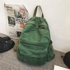 Girls School Backpack Women Bookbags Canvas Bag Large Capacity