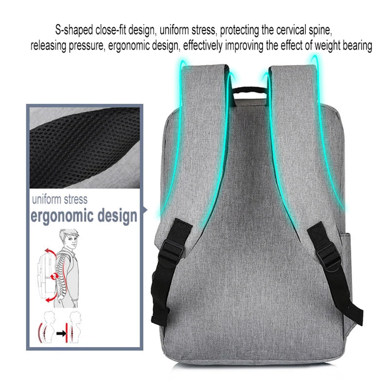 Anti Theft Men Backbag Travel Daypacks Laptop USB Backpack
