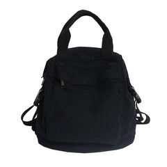 College Canvas Backpack Large Capacity Khaki Bag