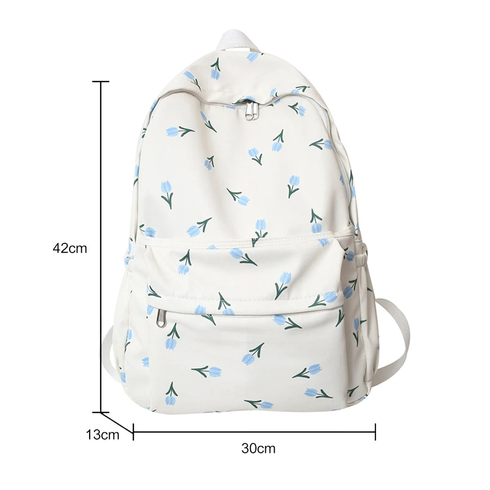 Floral Prints School Bag Teenager Shoulder Bag for Girl