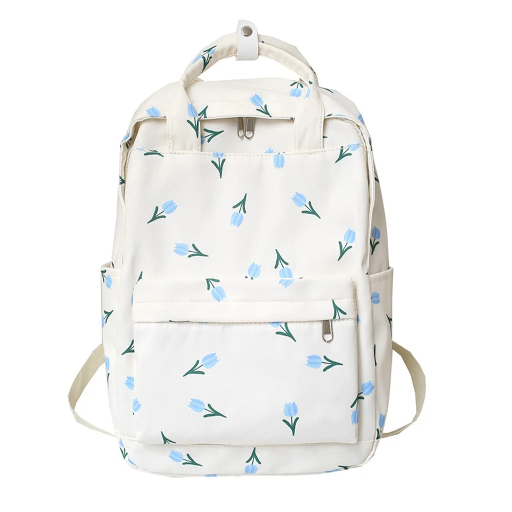 Floral Prints School Bag Teenager Shoulder Bag for Girl
