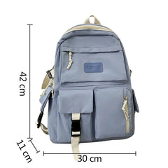 Teen Girls School Backpack Soft Nylon Bookbags Multi-Pocket Student Laptop Bag