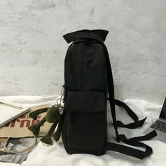 Solid Large Capacity Women College Book Bag Travel Rucksack