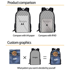 Boys 3D Football Print School Bag Kids Backpack Men Child Bookbag