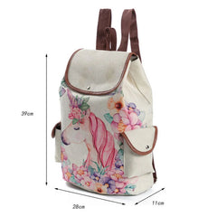 Girls' Unicorn Printed Drawstring Backpack