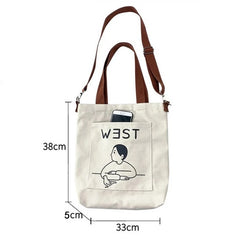 Canvas School Book Bag for Teen Girls
