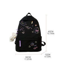 Nylon Backpack for Teen Girl College Large Capacity Schoolbag