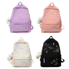 Nylon Backpack for Teen Girl College Large Capacity Schoolbag