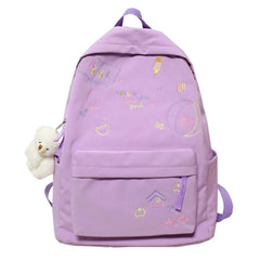 Nylon Backpack for Teen Girl College Large Capacity Schoolbag
