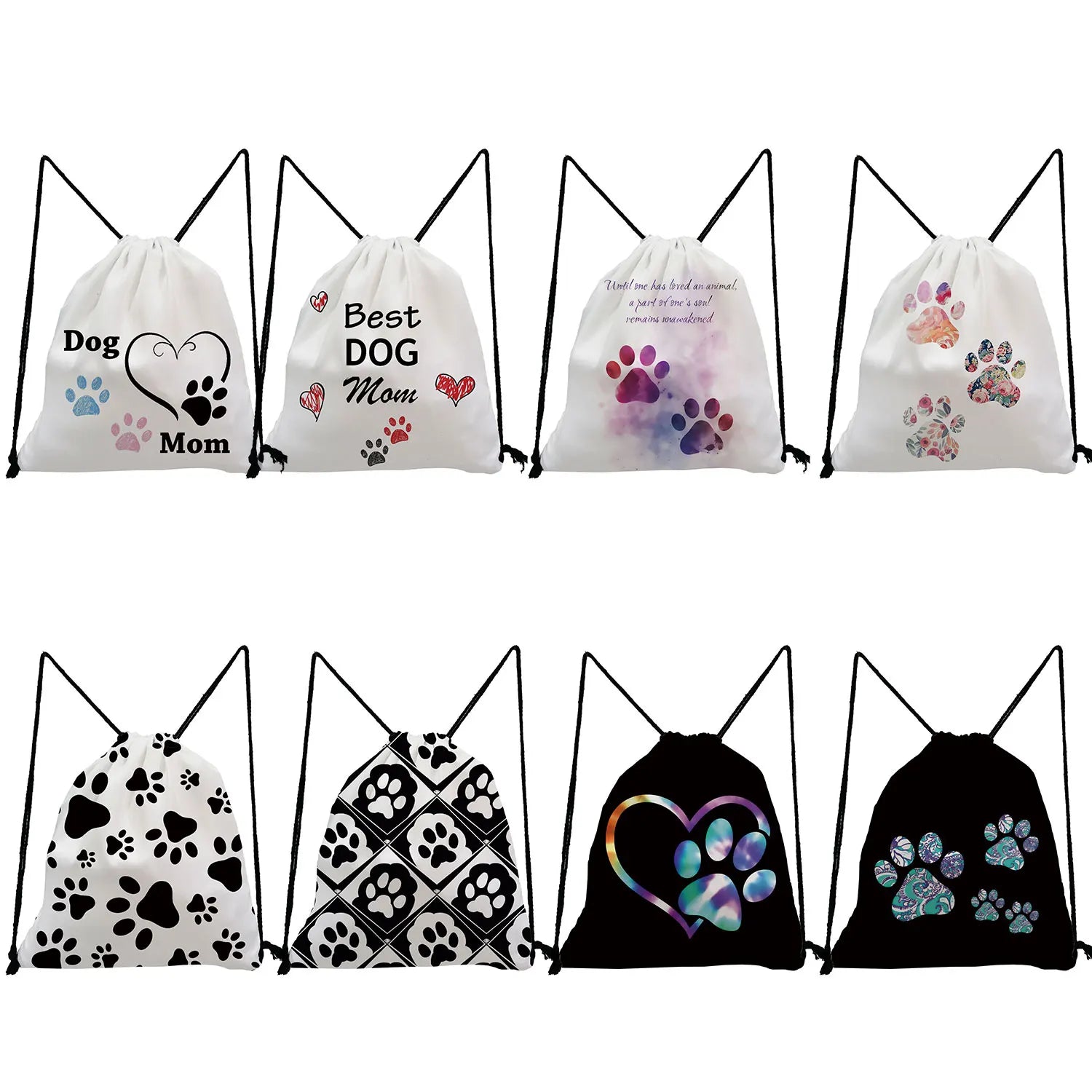 Drawstring Pocket Storage Bags Love Dogs Funny Backpacks High Travel