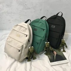 Nylon Waterproof Backpack for Teenage Girls Pocket Casual Backpacks