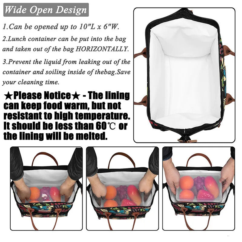 School Work Picnic Large Capacity Women Handbag Insulated Cooler Lunch Bag