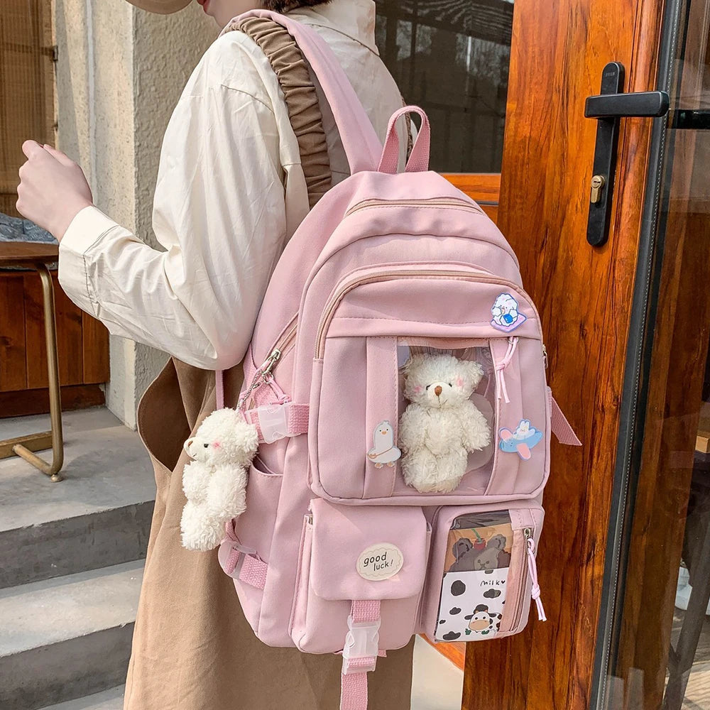 Teenage Girls Backpack Anti-theft Shoulder Bag Large Capacity Travel Bag