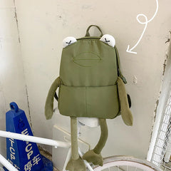 Ugly Frog Cartoon Backpack Student School Bag