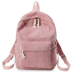 Corduroy College Casual Wind Backpack Women's Backpack