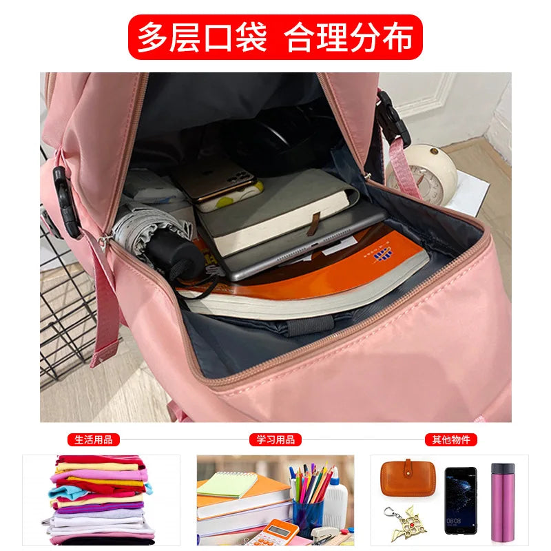 Schoolbag for Students Solid Light Backpacks for Men and Women