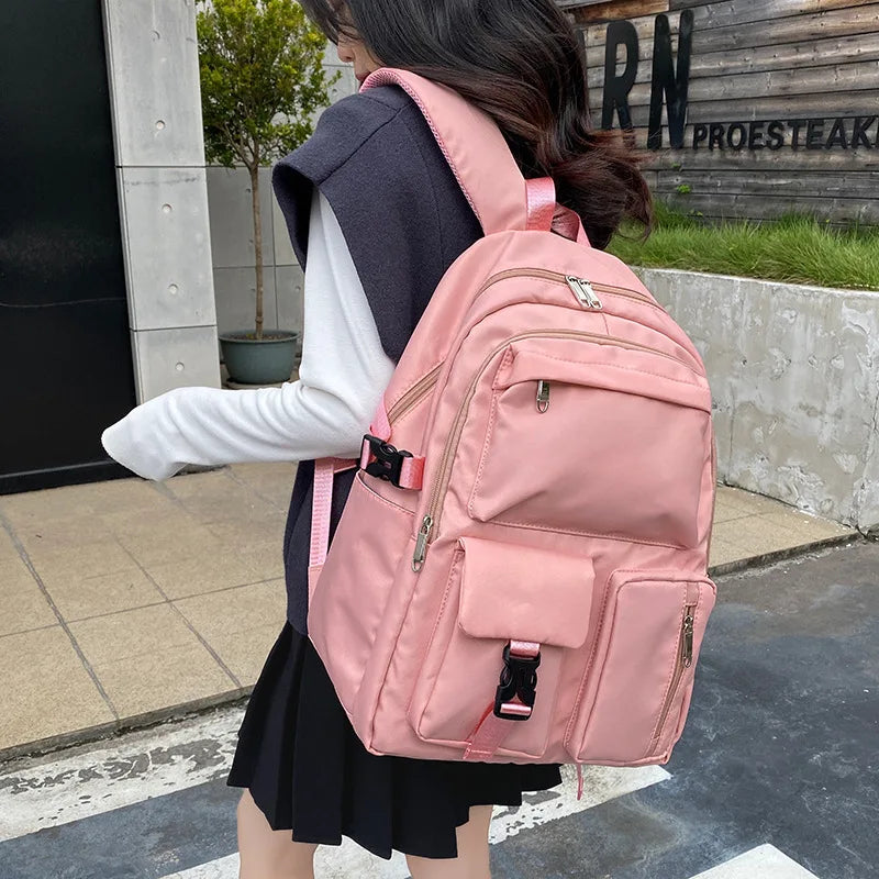 Schoolbag for Students Solid Light Backpacks for Men and Women
