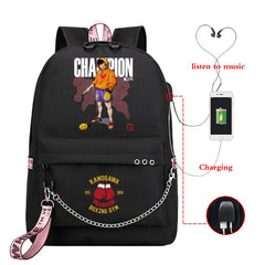 Hajime No Ippo Print Teen Casual Backpack Anime Hajime Bags KGB Unisex