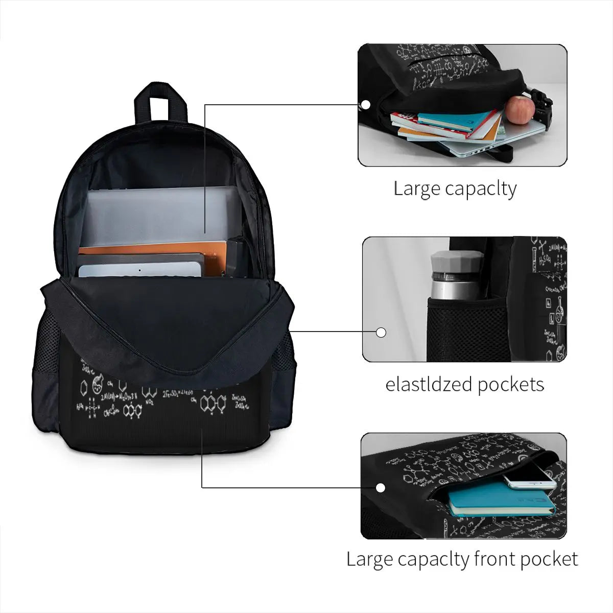 Science Chemistry Pattern Backpacks Men's Backpacks Bags For Women