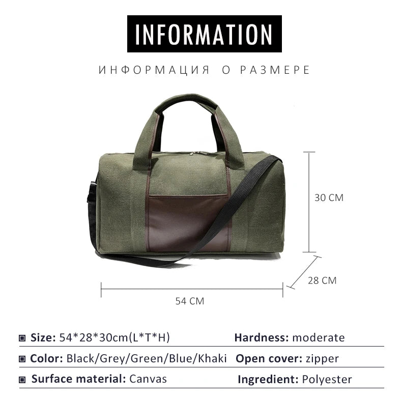 Scione Canvas Duffle Shoulder Bag for Travel, Men, Women