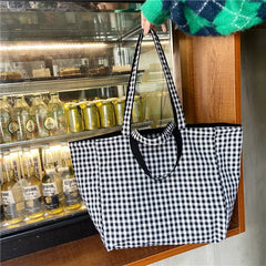 Scottish Pattern Vintage Plaid Female Large Capacity Tote Handbag