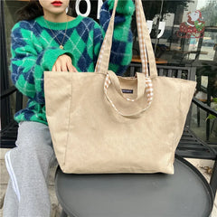 Scottish Pattern Vintage Plaid Female Large Capacity Tote Handbag